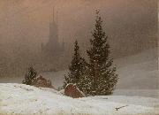 Caspar David Friedrich Winter Landscape with Church (mk10) Spain oil painting artist